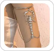 [Generic] Scorpion Arm Cuff Upper Arm Band Cuff Bracelets Minimalist Open Cuff Armband Adjustable Armlet Bangle Statement Party Arm Jewelry Wrist Cuff Bracelets For Women and Girls, Metal, no gemstone