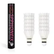12 Pcs SPPHONEIX Pink Badminton Shuttlecocks Goose Feather（King Durability）