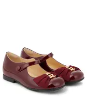 [Gucci Kids] Gucci Kids Interlocking G patent leather Mary Jane flats UK 0 red