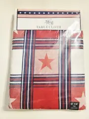 WB Patriotic Tablecloth Stars & Stripes Design Weave 100% Cotton 60" x 84" Oval