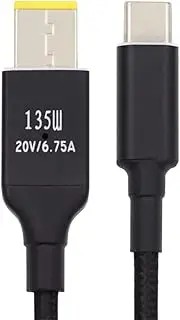 JSER 135W Type-C USB-C Cable to DC Rectangle 11.0 * 4.5mm Power PD Charge Cable for Thinkpad X1 Legion Y7000P Laptop DC20V 6.25A