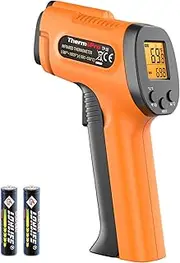 [ThermoPro] TP30 Orange Infrared Thermometer Gun, Laser Thermometer for Cooking, Oven, Griddle, Engine, HVAC, Laser Temperature Gun with Adjustable Emissivity & Max Measure -58°F ~1022°F (Not for Human)