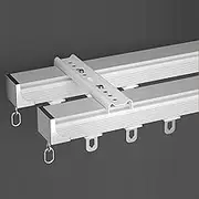 Curtain Double Track Ceiling, Heavy Duty Aluminum Alloy Curtain Rails, No Noise, Ideal for Shower Window Room Dividers, Shower Corner(B-1,2M/6.6Ft)