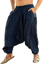 [Sarjana Handicrafts] Men's Cotton Harem Yoga Baggy Genie Boho Pants
