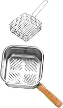 STARTIST Mini Deep Fryer Pot Camping Comfortable Handle, Cooking Pot, Frying Pan with Basket for Stews, Fish French Fries Dumpling