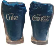 Coke "Enjoy Coca Cola" Bell Drinking Glasses 4" Libby Star Logo 2 Piece Set