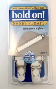 Brand New Hold On! Sheet Straps Set of 4 Fits Any Bed - Holds sheets in place