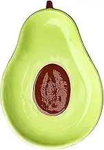 KICHOUSE Avocado Shaped Ceramic Salad Dish Dessert Plate for Snacks Fruit Storage Appetizer Tray Home Restaurant and Hotel Use