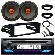 JVC CD Stereo Receiver, Harley Install Kit, Antenna, 2x 6.5" Speakers w/Adapters