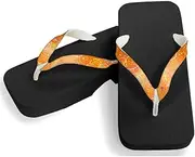 Hajime(一歩) [One Step] [Hajime] Geta Geta Clogs, Soft and Water Resistant, Made of Sponge, 10.6 inches (27 cm), BK/Fireworks x Orange, Fireworks x Orange (Hanabi x Orange/27), Hannabi × Orange, 27.0 cm