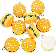[ULDIGI] Diy Jewelry Charms 10pcs Hamburger Charms for Necklace Bracelet Earring Making