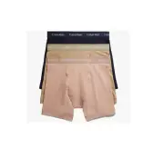 Calvin Klein BOXER brief Men's 3 Pack Cotton Stretch Navy Nude Beige 2XL NEW