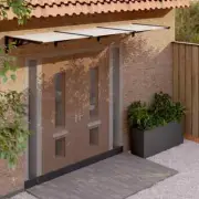 NNEVL Door Canopy Black and Transparent 297.5x90 cm Polycarbonate