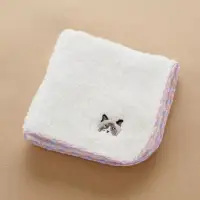 在飛比找博客來優惠-【日本friendshill】可愛動物刺繡純綿方巾 ‧ 貓咪