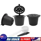 15Pcs Refillable Reuse Coffee Capsule Filters for Nespresso Machine (Black)