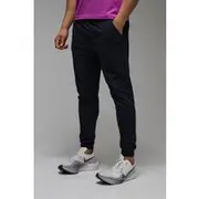 Mens Black Man Active Skinny Stretch Tapered Jogger