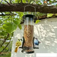 在飛比找樂天市場購物網優惠-餵鳥器 戶外懶人自動室外喂鳥器 PVC金屬懸掛方便懸掛式自動