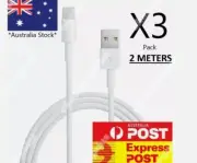3X 2M MFi Certified Lightning Cable for Apple iPhone 13 12 11 X 8 7 6 5 PLUS PRO