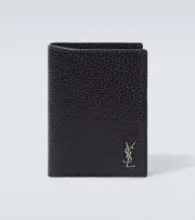 [Saint Laurent] Saint Laurent Tiny Cassandre leather wallet One size black