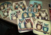 10 PCs Vintage Owl Tags Junk Journal Scrapbook USA Seller