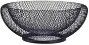 Metal Mesh Creative Countertop Fruit Snacks Basket Bowl Stand for Kitchen, LittleMU Large Black Decorative Table Centerpiece Holder for Bread, Candy - 10 Inches