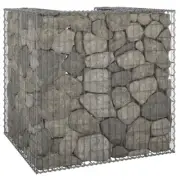 NNEVL Gabion Wall for Garbage Bin Galvanised Steel 110x100x110 cm