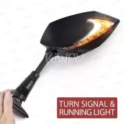 Lucifer fairing mirrors black 2-tone LED wide view adjustable