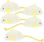 GANAZONO 5pcs Portable Plush Mouse for Cats and Kittens Funny Chewing Interactive Pet Supplies to Keep Cats Active and Happy for Kicking and Licking