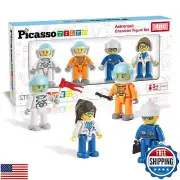 Picasso Toys Magnetic Character Action Figures 4 Piece Astronaut for Building