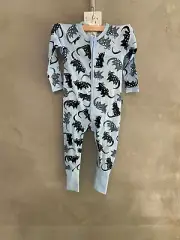 BONDS ZIP WONDERSUIT LIGHT BLUE SPOTTED QUOLL BNWT SZ 2 (j95)