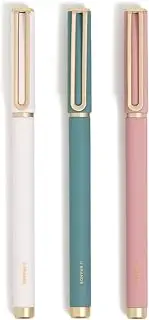 U Brands Catalina Felt Tip Pens, Set of 3, Soft Dye Colors and Soft Touch Finish, Medium (0.7 mm) Point, Black Ink