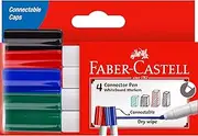 Faber-Castell Connector Whiteboard Marker Assorted 4 Pack, (67-1592044)