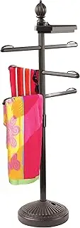 O2COOL Pool & Spa Valet™, Adjustable Pool & Patio Towel Holder, Towel Holder, Towel Bar, Poolside Table, Poolside Towel Holder, Weighted Base Outdoor Towel Holder, O2COOL, Pool Valet, Bronze