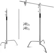 YISITONG Photography Studio Heavy Duty C-Stand, Max Height 270cm Adjustable Light Stand with 107cm Holding Arm and Grip Head Kit for Studio Video Reflector, Monolight and Other Photographic Equipment