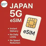 Japan eSIM | 5G High Speed Data | Supports Hotspot | 30 Days, 10-50GB | Email Delivery (20GB + Unlimited for 30 Days)