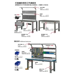 【樹德】150公分 高荷重型鋼製工作桌+掛鈑 WH-5I+IW22 背掛鈑 耐磨 耐酸 防潑水 電腦桌 實驗桌 工廠桌