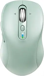 Wireless Bluetooth Mouse with 4 Way Navigation Scrolling, Rechargeable, 4 Level 3200 DPI, Quiet Click, Multi-Device Mice for Computer, Laptop, iPad,Tablet, MacBook (Green)