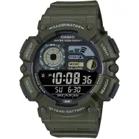 在飛比找Yahoo奇摩購物中心優惠-CASIO 卡西歐 釣魚模式 月相數位手錶 送禮推薦-軍綠 