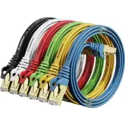 Cat 7 Ethernet Cable 1 ft 6 Pack (Highest Speed Cable) Cat7 Flat Shielded Eth...