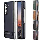 Kickstand PU Leather Electroplated Phone Case For Samsung Galaxy Z Fold 6 5 4 3
