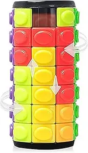 JHBEMAXS 3D Puzzle Magic Cube Brain Teaser Fidget Toys 7 Layers Cylinder Rotate Slide Stocking Stuffer Ideas Educational Games for Elderly Kids Teens Children Adults