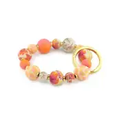 NEW JILZARAH Handmade Clay Beads SUNSHINE BAY PEACH 15mm SMALL Wrist Keychain