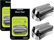 32S Replacement Head Foil & Cutter ，Compatible For Braun， Series 3 Shaver 3000s,3010s,3040s,3050cc,3070cc,3080s,3090cc(2pcs 32S)