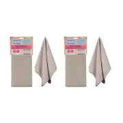 2x White Magic Reusable 70x50cm Tea Towel Absorbent Cleaning/Drying Cloth Pebble