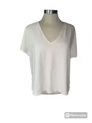 Boden blouse short sleeve deep V-neckline front/back tie 100% cotton Sz 8 NWT