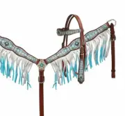 Showman ® Blue diamond headstall and breast collar set