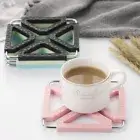 HEAT RESISTANT SILICONE TRIVET Square Mat Pan Pot Holder Non Slip Pad Fry