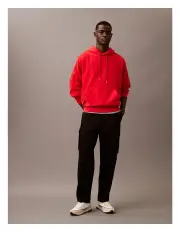 [Calvin Klein Jeans] Straight Cotton Pull On Cargo Pant in Black