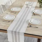 Farmhouse 12"x72" Table Runner Grey Antique White Kitchen Table Decor VHC Brands