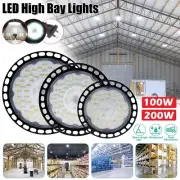 High Bay LED Lights 100W 200W UFO Industrial Workshop Warehouse Factory Lamp